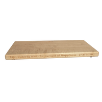 250th U.S.A. anniversary special maple cutting board by Treeboard with quotation from the Declaration of Independence: "Life, Liberty and the pursuit of Happiness." 1776-2026