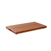 Large oak cutting board by Treeboard with juice groove, top view. These cutting boards are organic. made of one piece of wood with no glue or petroleum products.