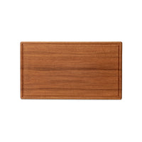 Large oak cutting board by Treeboard with juice groove, top view. These cutting boards are organic. made of one piece of wood with no glue or petroleum products.