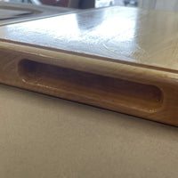 Recessed finger joint in large hard maple cutting board by Treeboard.