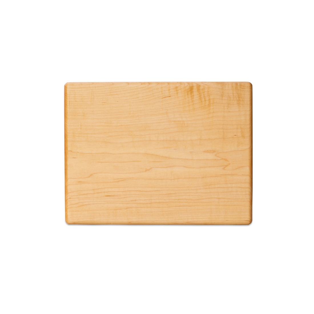 Medium maple chopping board by Treeboard, top view. These cutting boards are organic. made of one piece of wood with no glue or petroleum products.