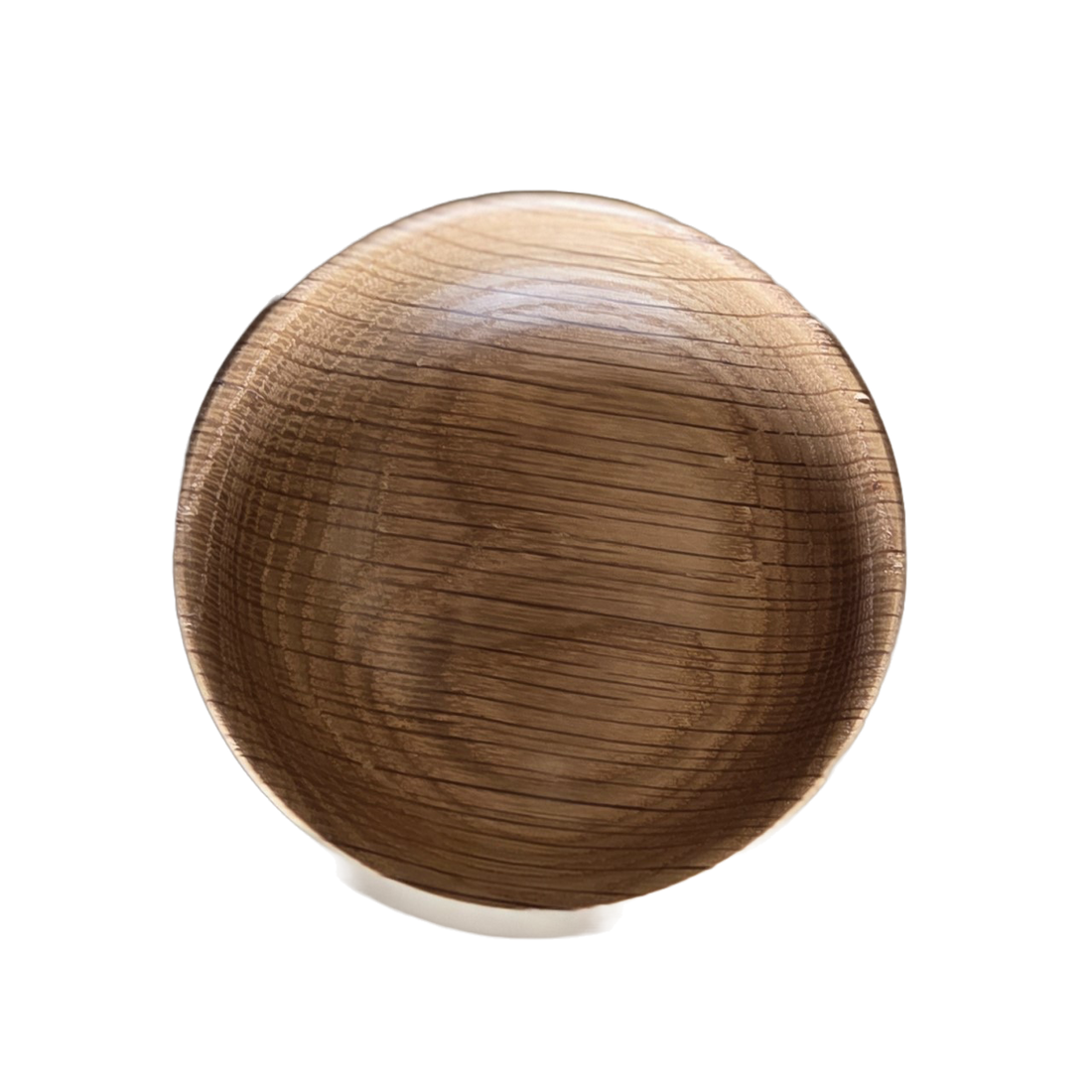 Small oak bowl by Treeboard shown from top.